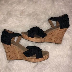 TOMS wedge canvas heeled sandals